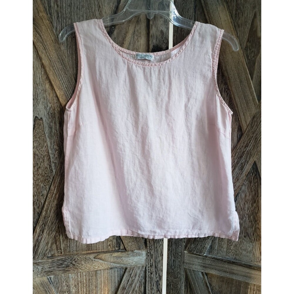 Russ Berens Linen Tank Size S Blush Punk Shell Top Short Minimalist Lagenlook